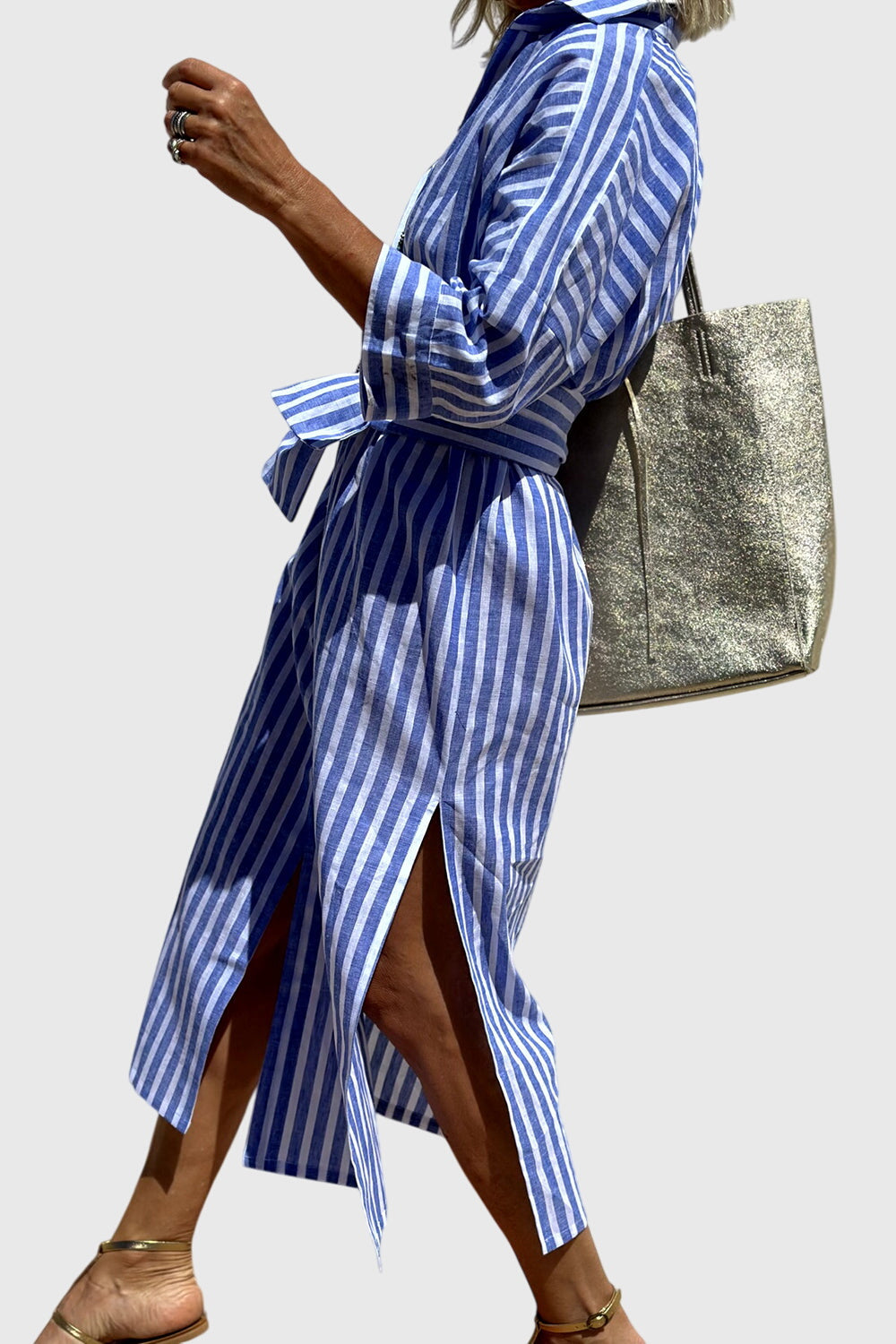Elegant Shirt Dresses with Stripes