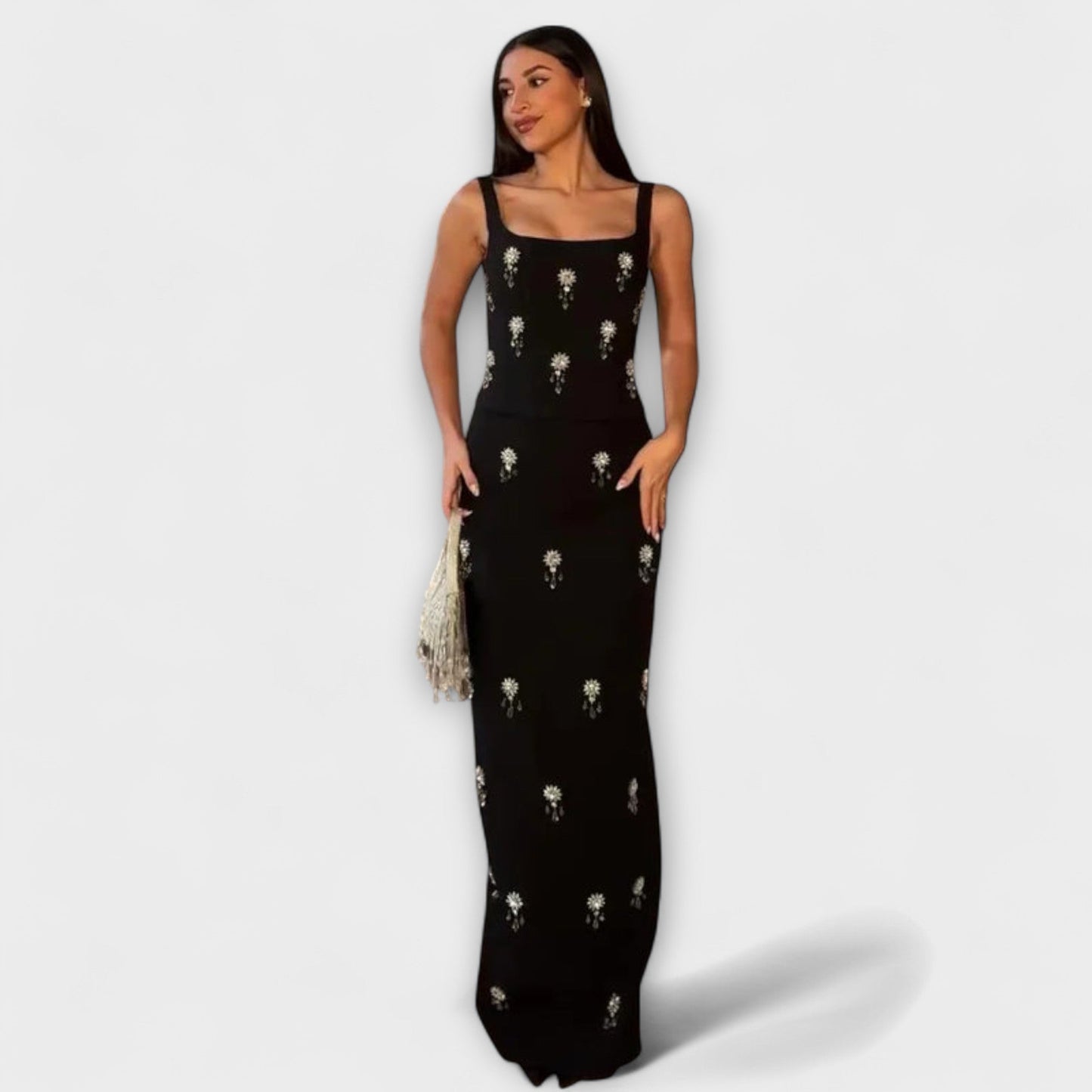 Avalon - Black Pearl Zipper Top and Skirt Set