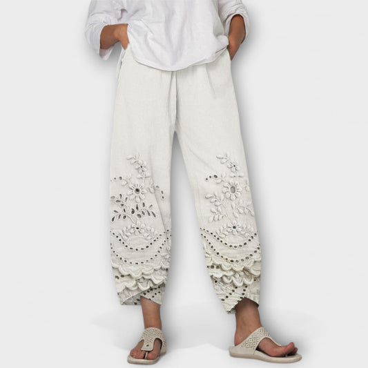 Chloe – Stylish Printed Lace Trousers