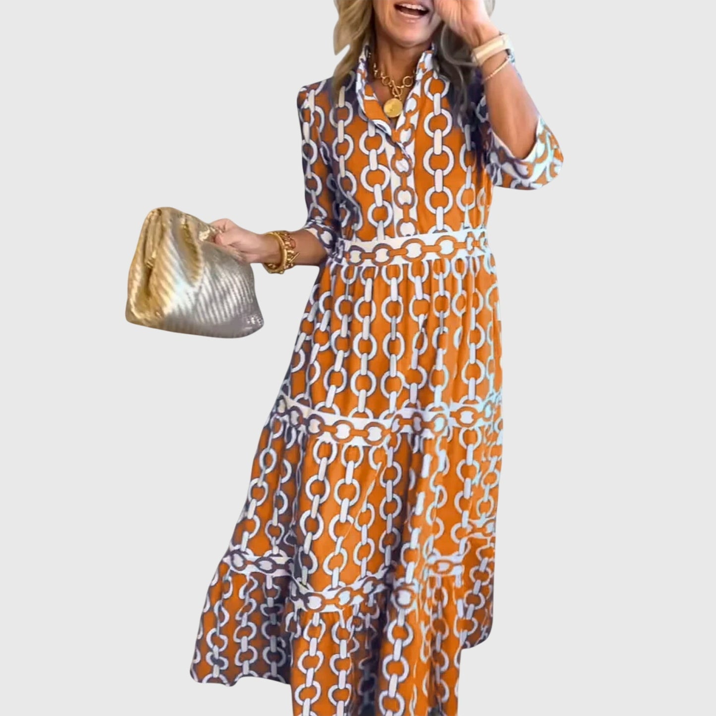 Midi Dresses with Chain Print