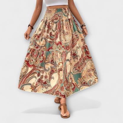 Patterned Flowy Skirt