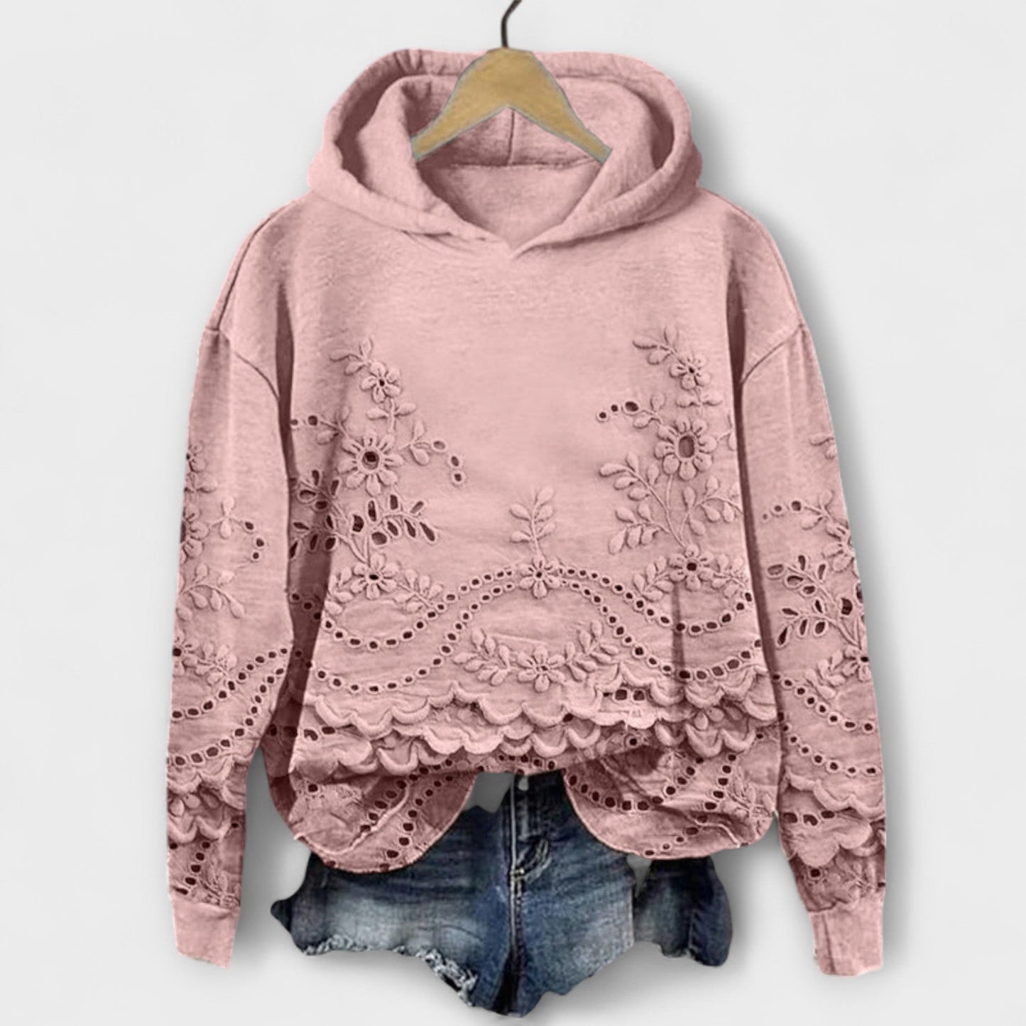 Grace - Vintage Floral Print Hoodie