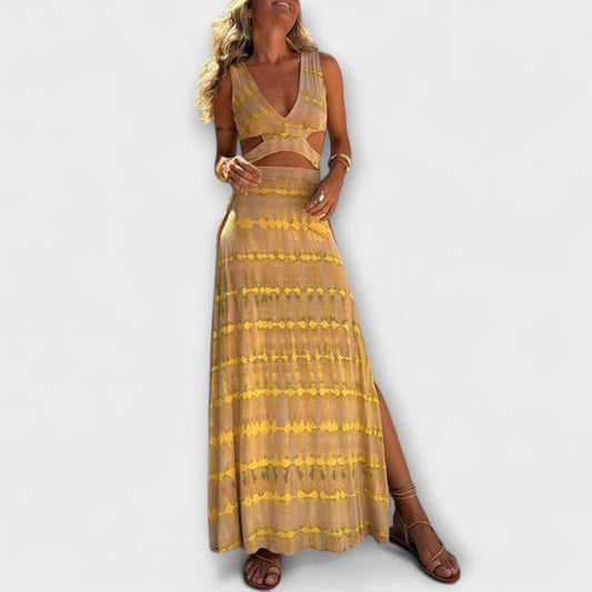Ella - Eleanor Tie-Dye Cutout Stretch Dress