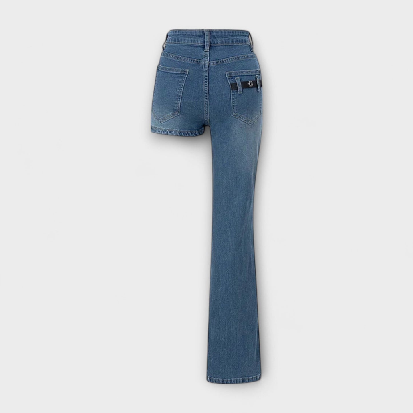 Astra - Stylish Asymmetrical Denim Shorts with One Shoulder Strap