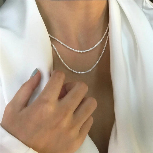 Silver Starry Light Necklace Set
