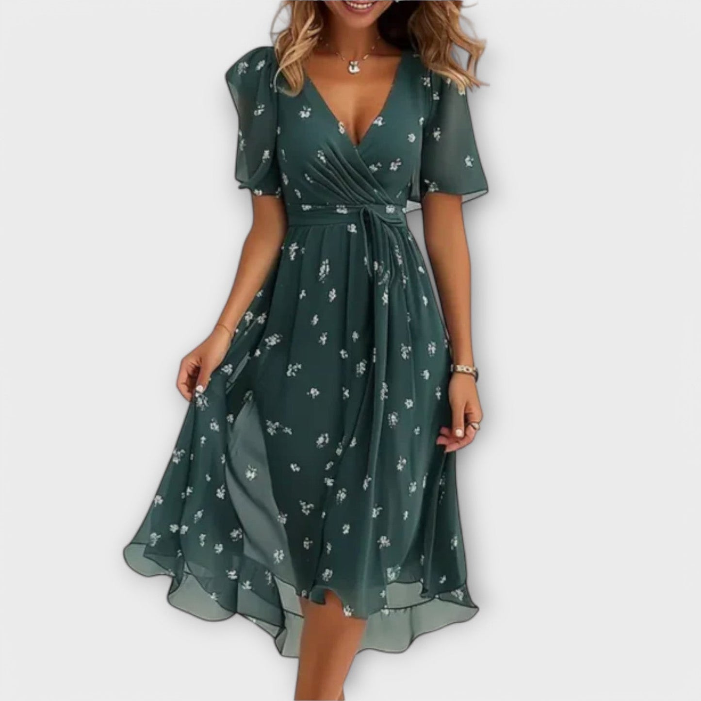 Annegret - Women's V-Neck Dress