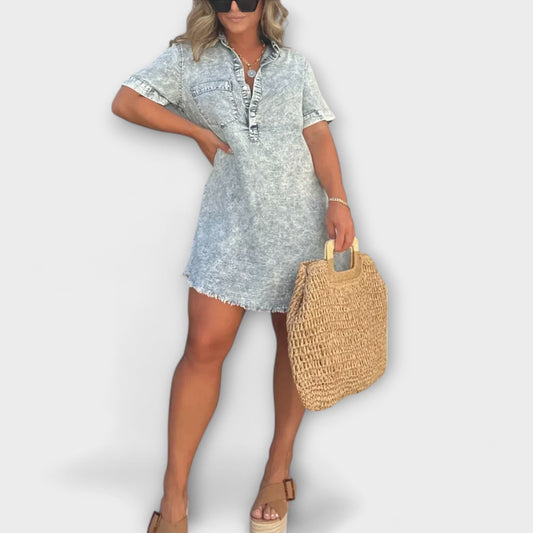 Vera - Casual Denim Shirt Dress