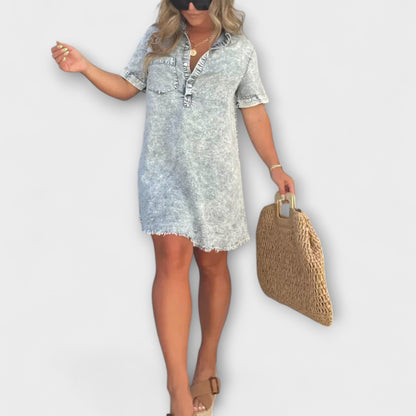 Vera - Casual Denim Shirt Dress