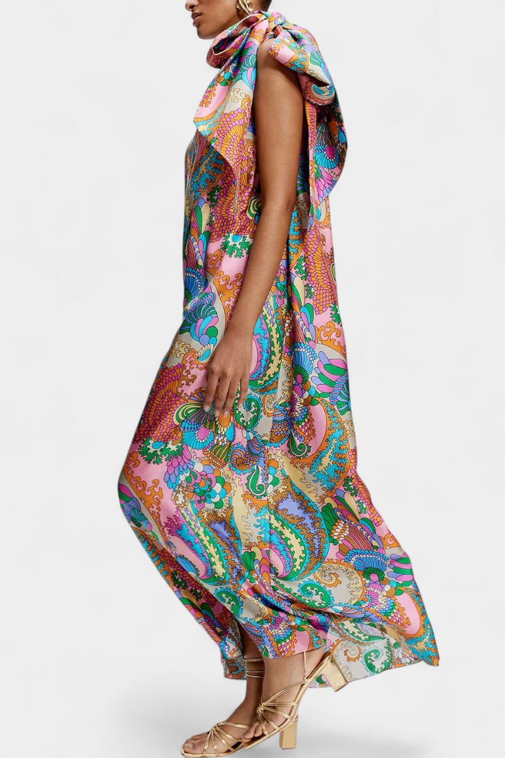 Ginette Maxi Dress with Rainbow Print