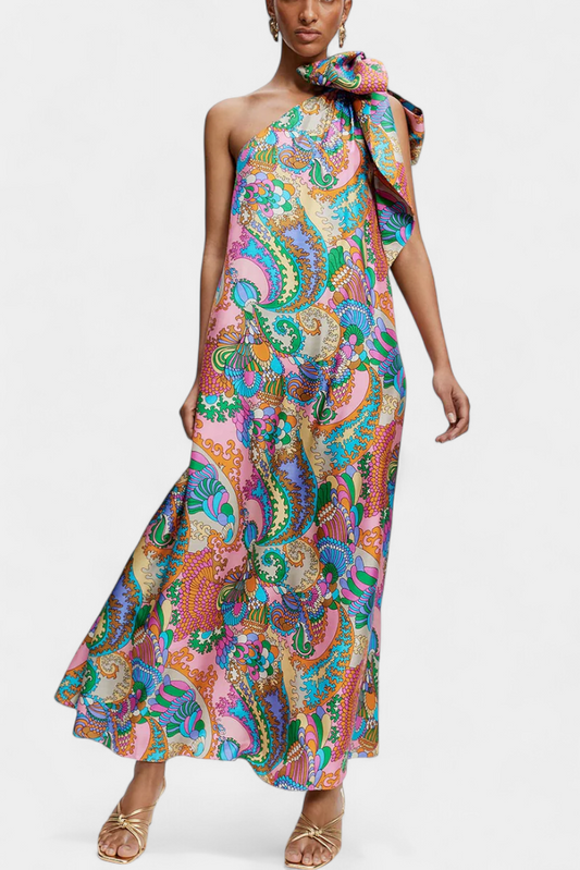 Ginette Maxi Dress with Rainbow Print