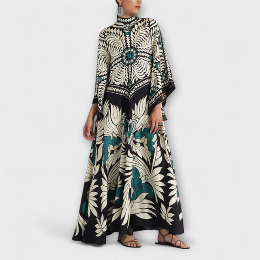 Giselle - Stylish Floral Print Flowy Maxi Dress