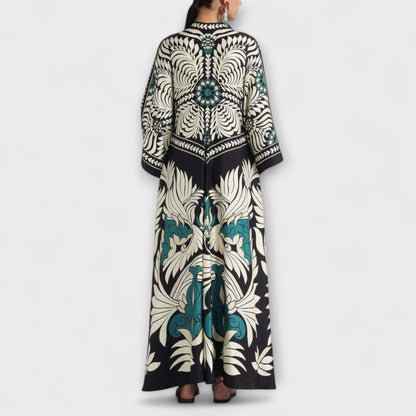 Giselle - Stylish Floral Print Flowy Maxi Dress