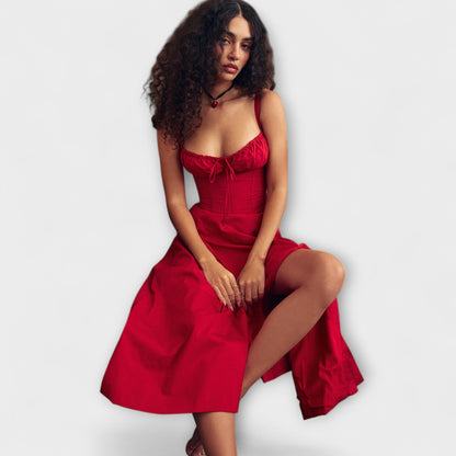 Zipporas - Custom-Fit Bustier Dress with Contemporary Spring Floral Print