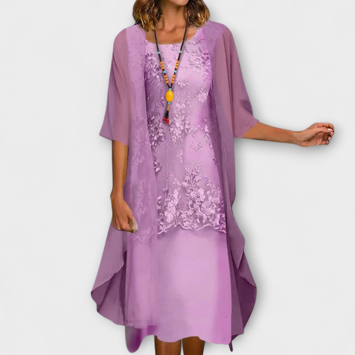 Danielle - Stylish Two-Piece Chiffon Dress