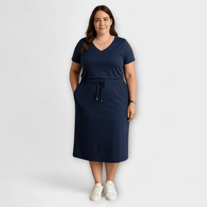 Danielle - Stylish V-Neck Top with Skirt