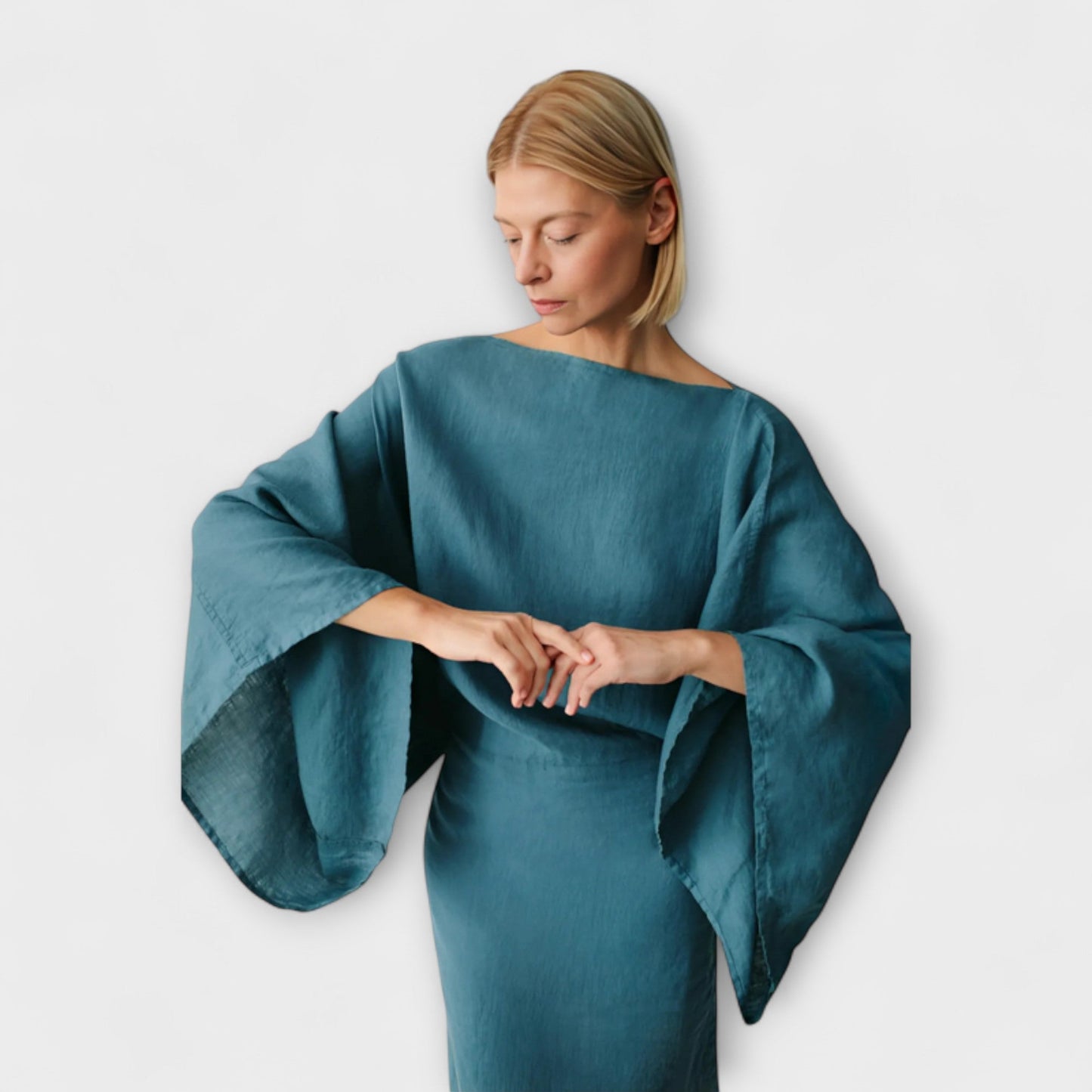Dana - Linen and Cotton Kimono Dress