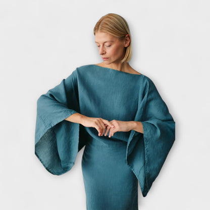 Dana - Linen and Cotton Kimono Dress