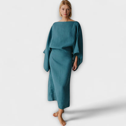 Dana - Linen and Cotton Kimono Dress