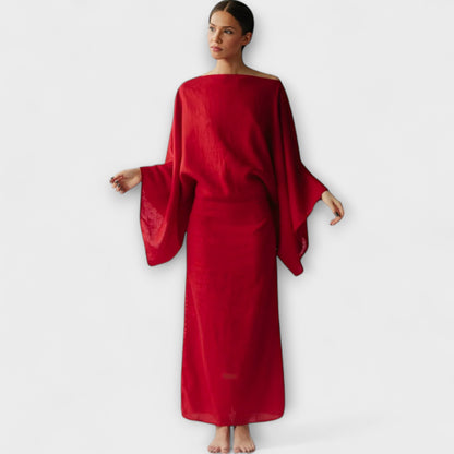 Dana - Linen and Cotton Kimono Dress