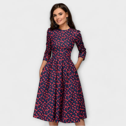 Retrozo - Stylish Knee-Length Dress