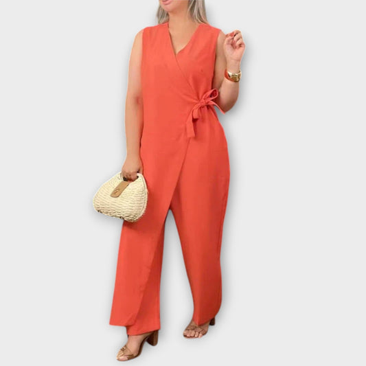 Lilianna - Stylish Wrap Design Jumpsuit