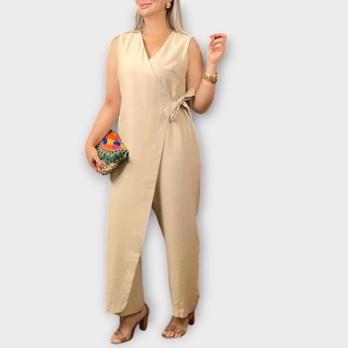 Lilianna - Stylish Wrap Design Jumpsuit