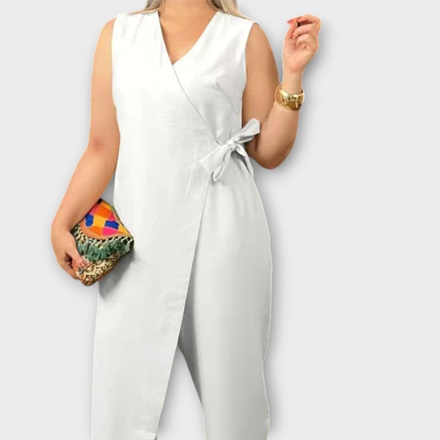 Lilianna - Stylish Wrap Design Jumpsuit