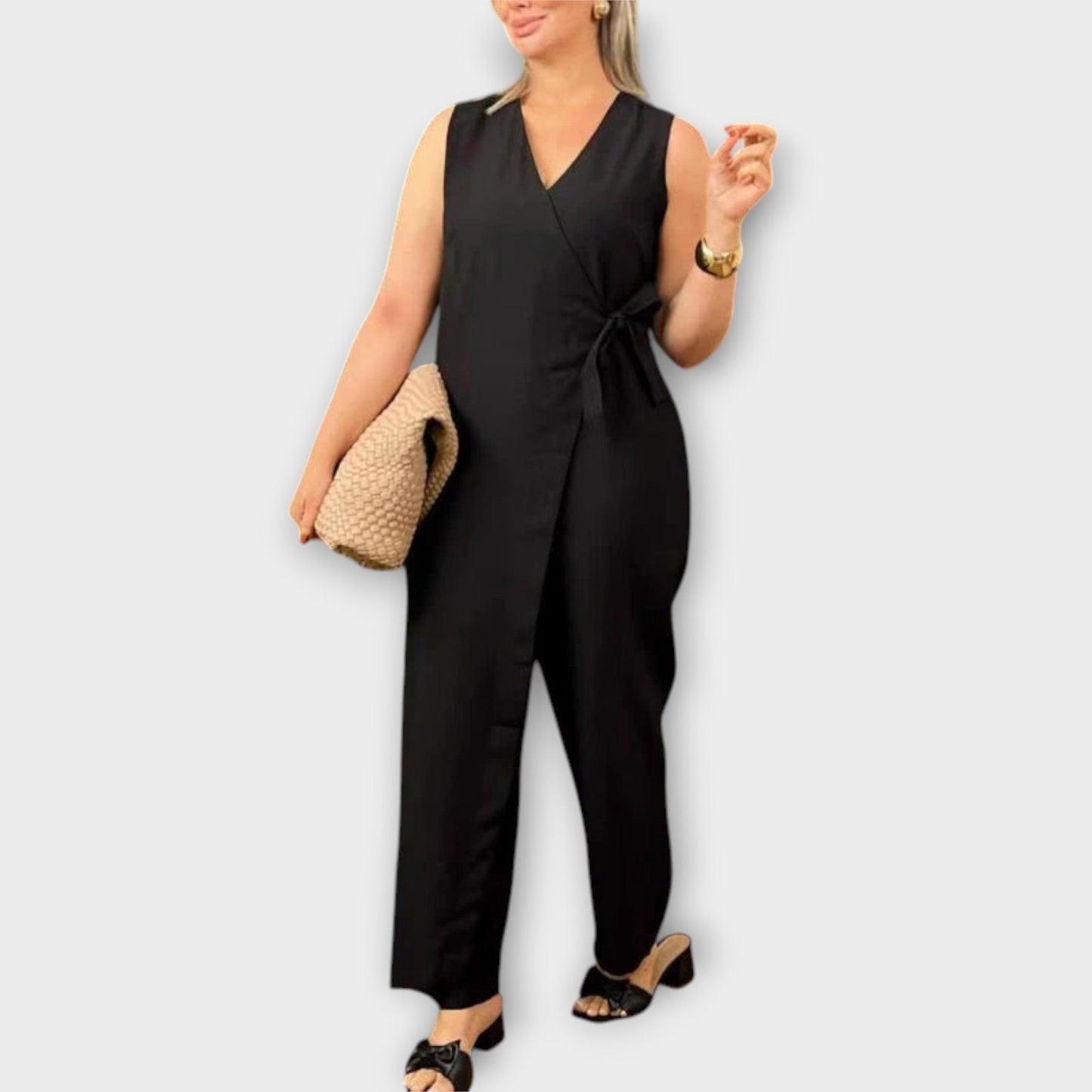 Lilianna - Stylish Wrap Design Jumpsuit
