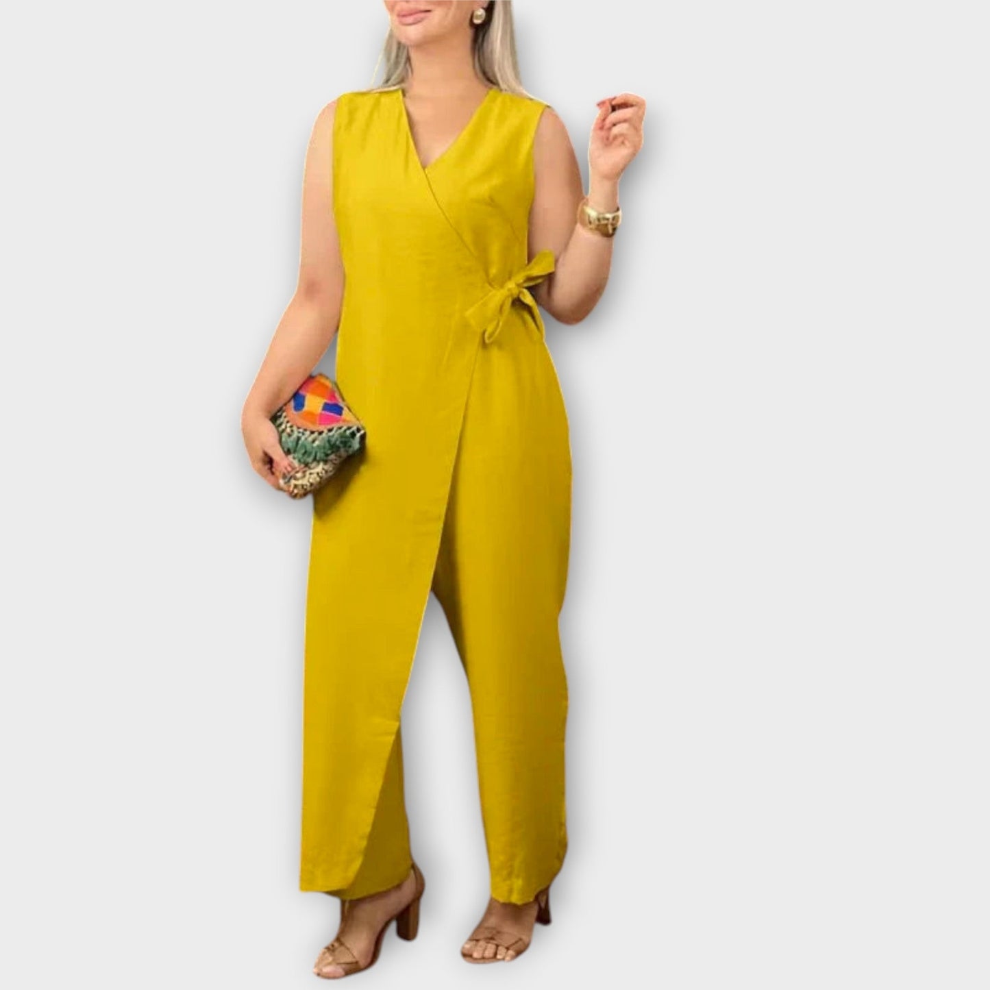 Lilianna - Stylish Wrap Design Jumpsuit