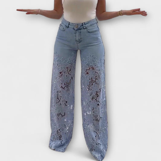Chic Lace Patchwork Jeans