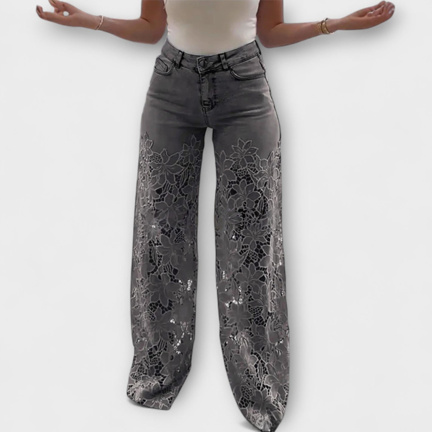 Chic Lace Patchwork Jeans