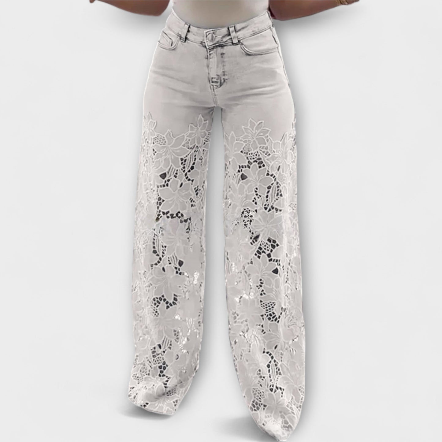 Chic Lace Patchwork Jeans