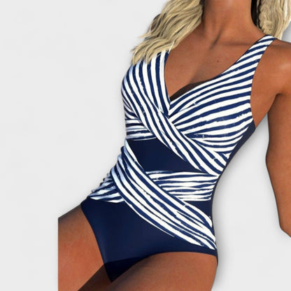 Diane - Striped Crossback Swimsuit